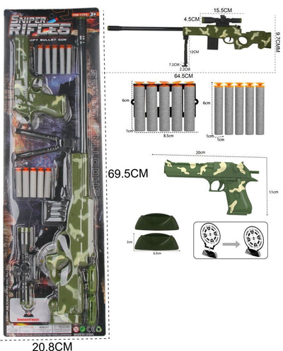 TOY GUN BLISTER CARD WITH ACCESSORIES