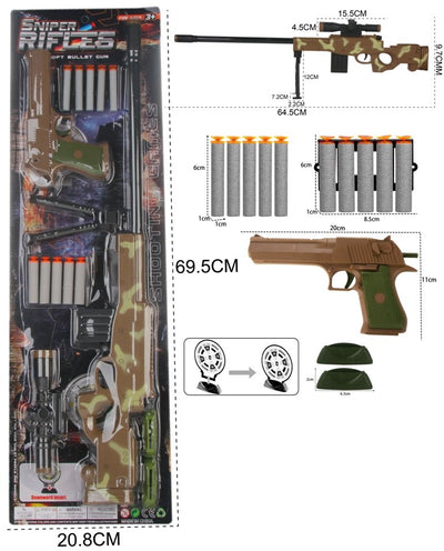TOY GUN BLISTER CARD WITH ACCESSORIES