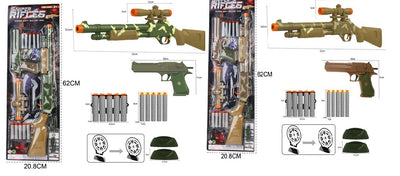 TOY GUN BLISTER CARD WITH ACCESSORIES