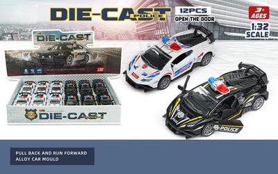 ALLOY CAR 1:32 PULL BACK 12PCS SET DISPLAY BOX