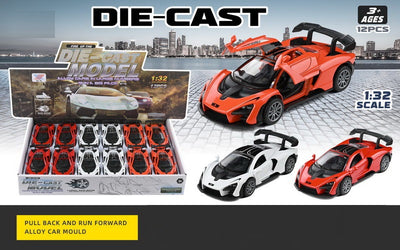 ALLOY CAR 1:32 PULL BACK 12PCS SET DISPLAY BOX