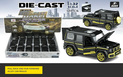 ALLOY CAR 1:32 PULL BACK 12PCS SET DISPLAY BOX