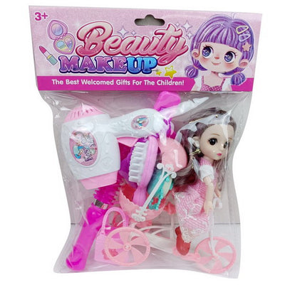 BEAUTY PLAY SET WITH DOLL AND ACCESSORIES