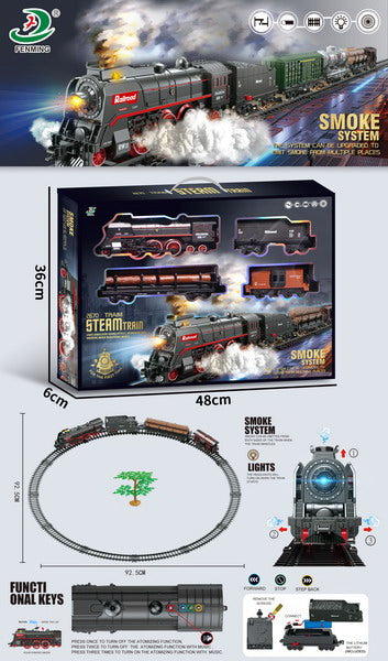 TRAIN SET WITH LIGHT&SMOKING AND USB CHARGER