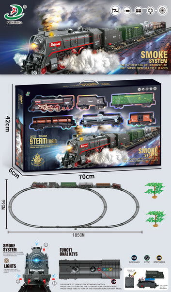 TRAIN SET WITH LIGHT&SMOKING AND USB CHARGER