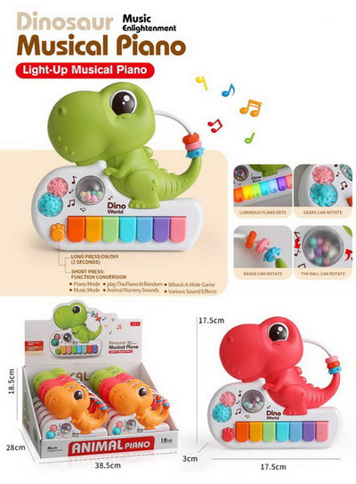 MUSICAL PIANO DINOSAUR BATTERY OPERATED 12PCS DISPLAY BOX