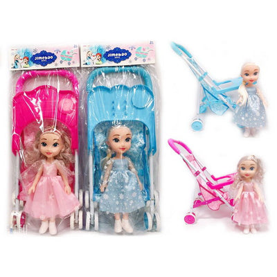 BABY STOROLLER WITH DOLL 14" PVC BAG+HEADER