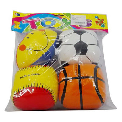 SOFT TOYS 4PCS BALL SET PVC BAG+HEADER