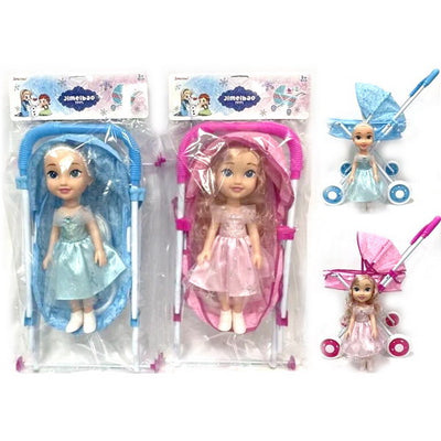 BABY STOROLLER WITH DOLL 14" PVC BAG+HEADER