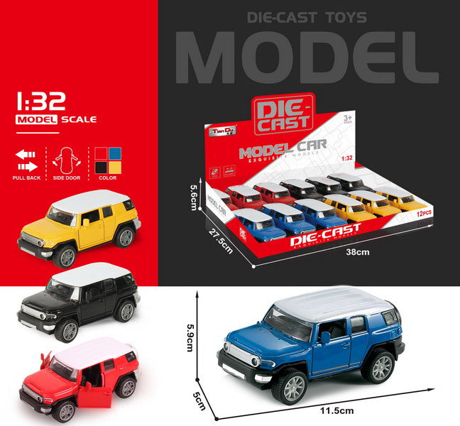 ALLOY CAR 1:32 12PCS DISPLAY BOX