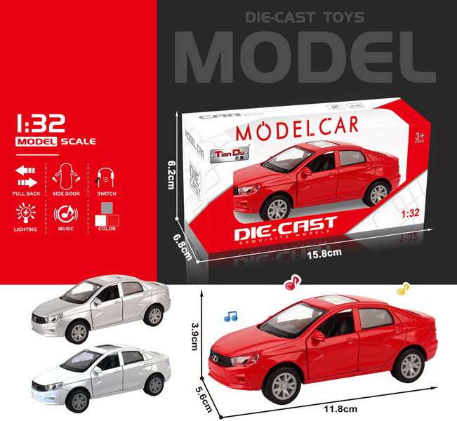 ALLOY CAR 1:32 PULL BACK WITH LIGHT&MUSIC