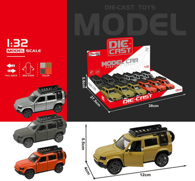 ALLOY CAR 1:32 Pull Back Door Open 12PCS DISPLAY BOX