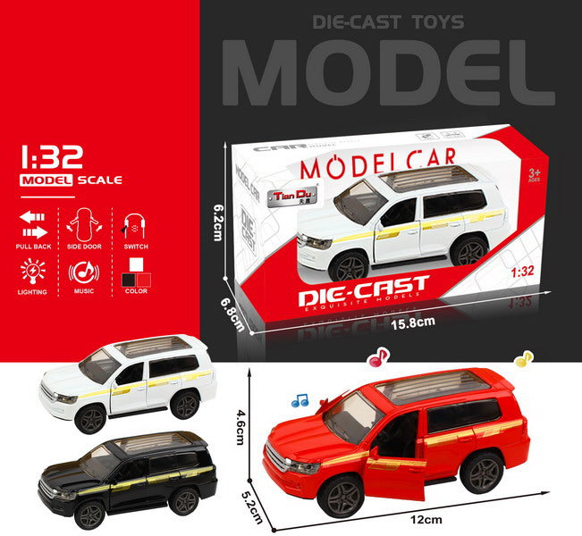 ALLOY CAR 1:32 PULL BACK WITH LIGHT&MUSIC