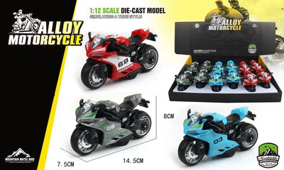 ALLOY MOTORCYCLE 1:12 12PCS DISPLAY BOX