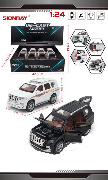 ALLOY CAR 1:24 Pull Back with Lights & Sound 8pcs Display Box