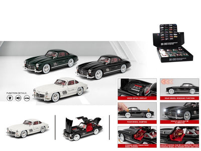 ALLOY CAR 1:24 Pull Back with Lights & Sound 8PCS DISPLAY BOX