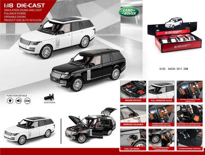 ALLOY CAR 1: 18 Pull Back Door Open With Light & Sound 4PCS DISPLAY BOX