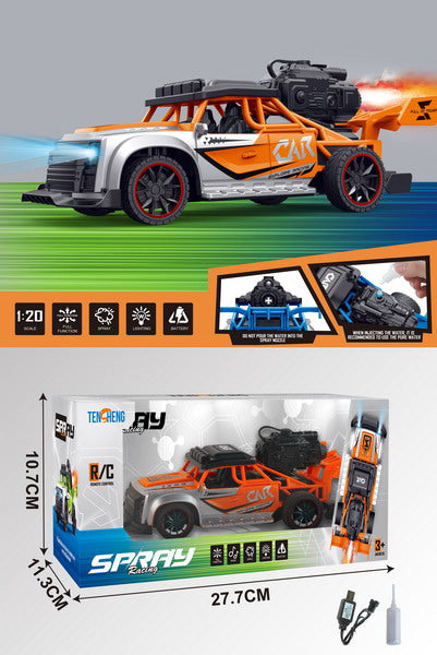 REMOTE CONTROL CAR WITH USB CHARGER & SPRAY FUNCTION