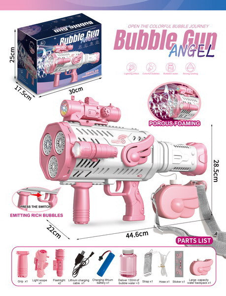 BUBBLE GUN WITH USB CHARGER & LIGHT