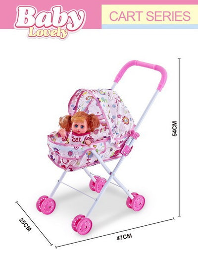 BABY STOROLLER WITH DOLL PVC
