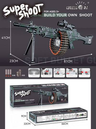 Shouting Gun with Soft Bullets & USB CHARGER