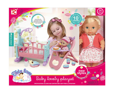 DOLL 12" WITH BED SET AND MUSIC