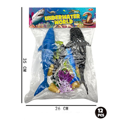 ANIMAL SET FISH 12PCS PVC BAG+HEADER