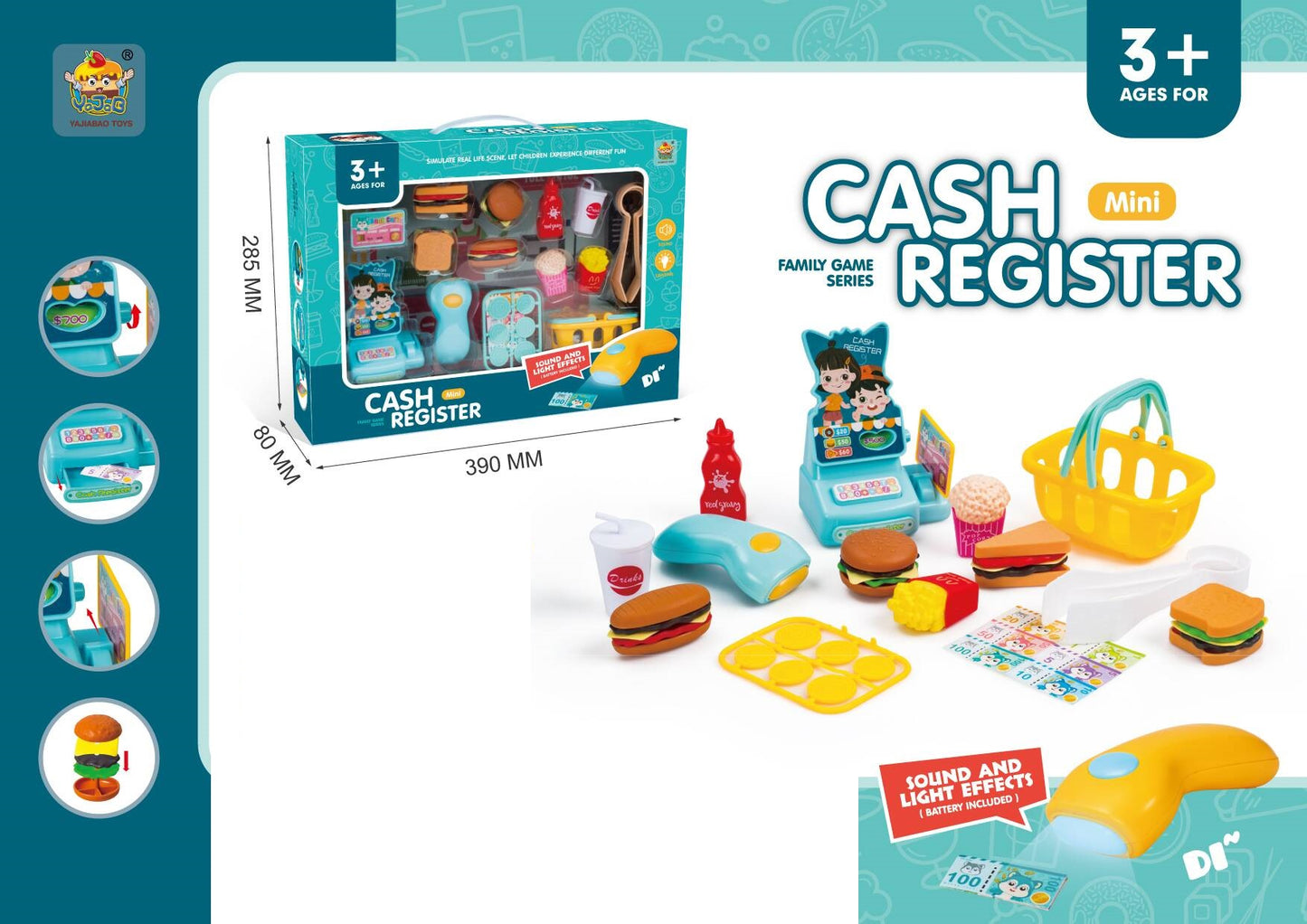 CASH REGISTER BATTERY OPERATED WITH ACCESSORIES