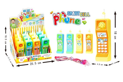 TOY MOBILE PHONE BATTERY OPERATED 12PCS SET WITH LIGHT&MUSIC DISPLAY BOX
