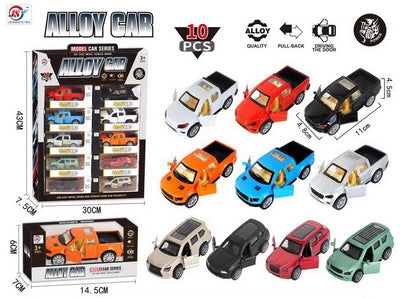 ALLOY CAR 1:38 PULL BACK 10PCS DISPLAY BOX