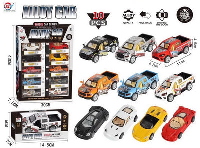 ALLOY CAR 1:38 PULL BACK 10PCS DISPLAY BOX