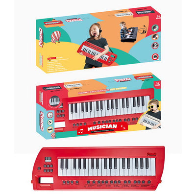 MUSICAL 37KEY PIANO WITH MICROPHONE AND USB CHARGER