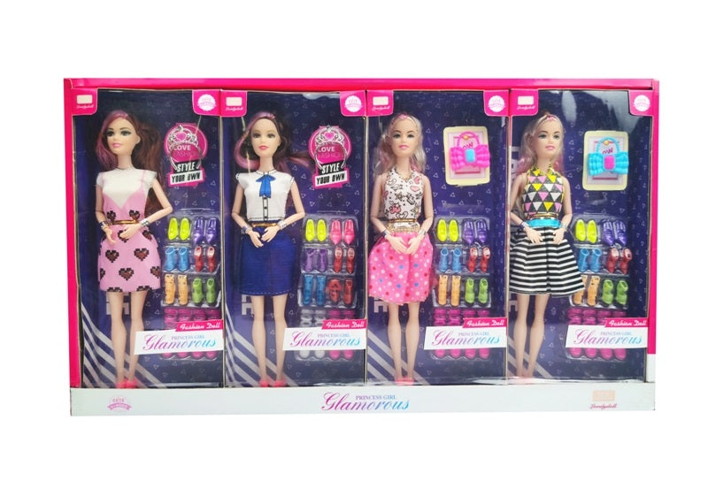 DOLL 11.5" WITH ACCESSORIES 8PCS DISPLAY BOX
