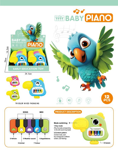 MUSICAL PIANO BIRD BATTERY OPERATED 12PCS DISPLAY BOX