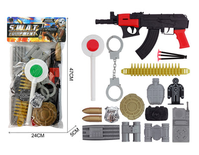 TOY GUN WITH ACCESSORIES PVC BAG+HEADER