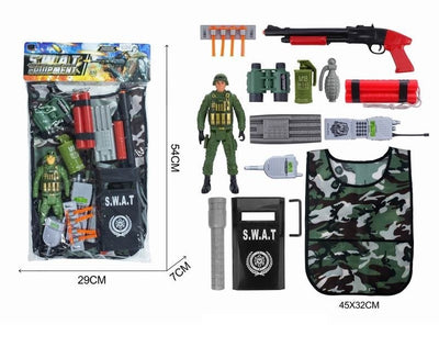 TOY GUN WITH ACCESSORIES PVC BAG+HEADER