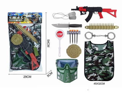 TOY GUN WITH ACCESSORIES PVC BAG+HEADER