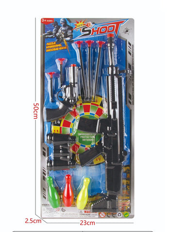 TOY GUN BLISTER CARD WITH ACCESSORIES