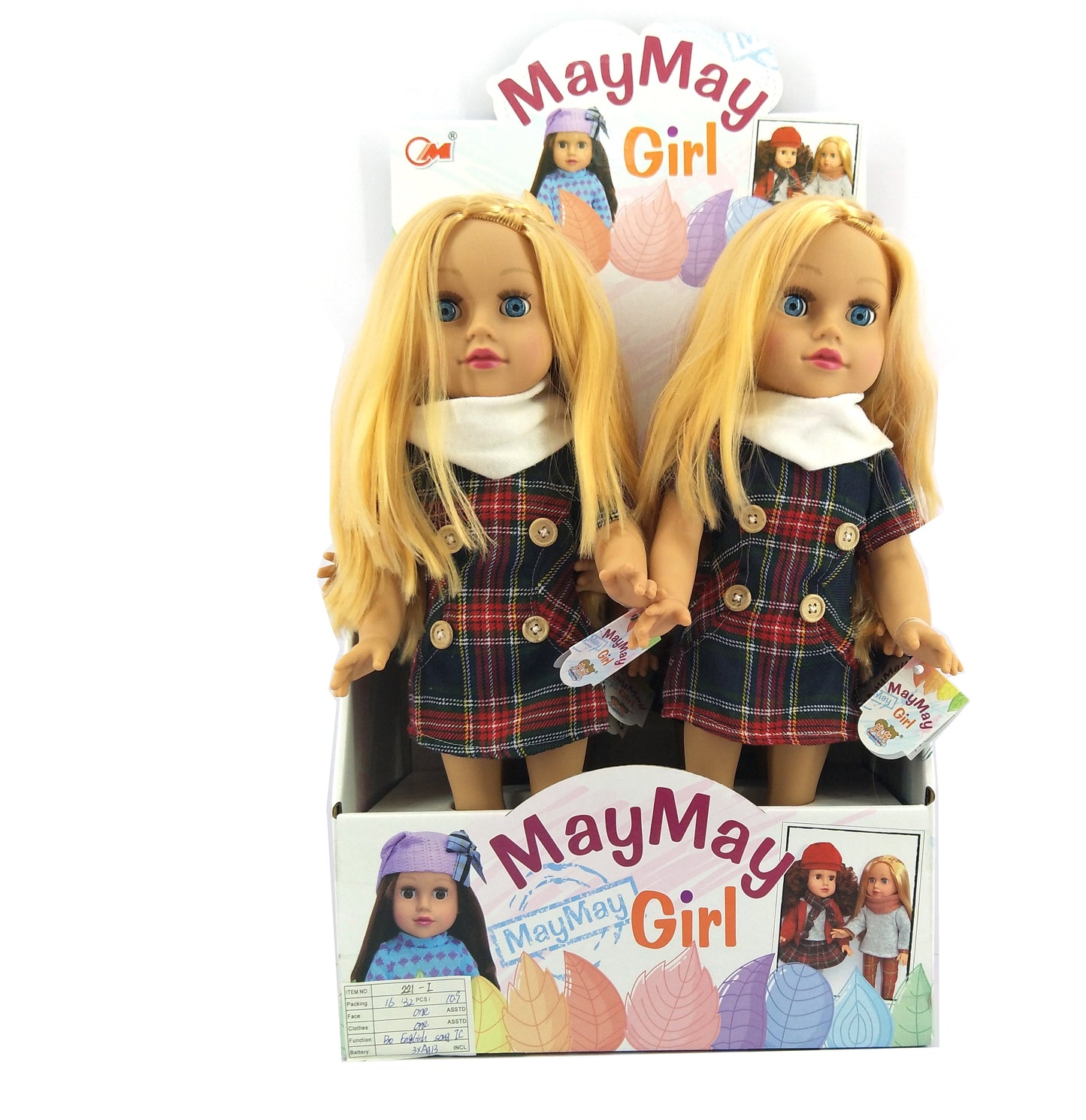DOLL 48CM WITH MUSIC 4PCS SET DISPLAY BOX