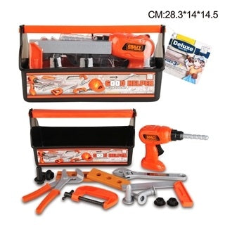 TOOL PLAY SET 14PCS HANG PLASTIC BOX