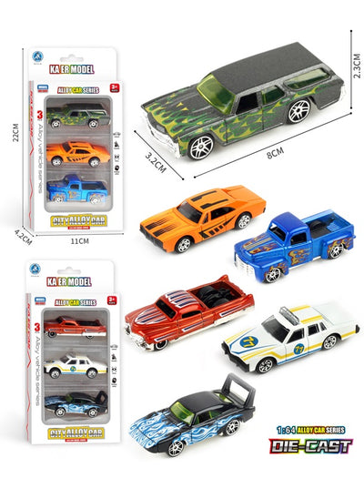 ALLOY CAR 1:64 PULL BACK 3PCS SET