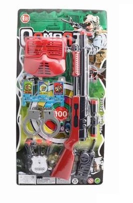 TOY GUN BLISTER CARD WITH ACCESSORIES