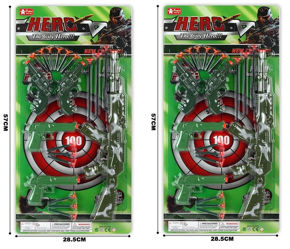 TOY GUN BLISTER CARD WITH ACCESSORIES
