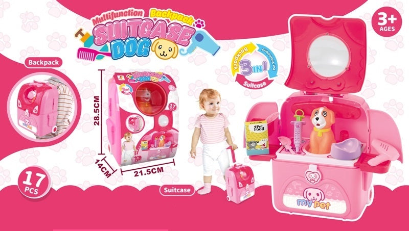 PET CARE ROLEPLAY 17PCS SET WITH PORTABLE BACKPACK