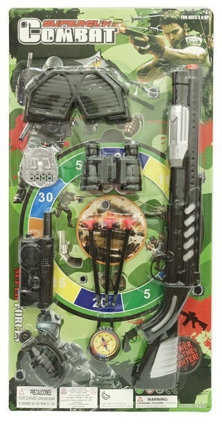 TOY GUN BLISTER CARD WITH ACCESSORIES