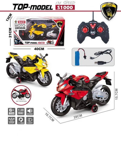 REMOTE CONTROL MOTORCYCLE 1:20 WITH USB CHARGER