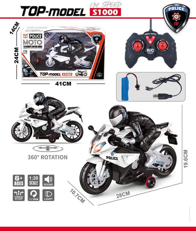 REMOTE CONTROL MOTORCYCLE 1:20 WITH USB CHARGER