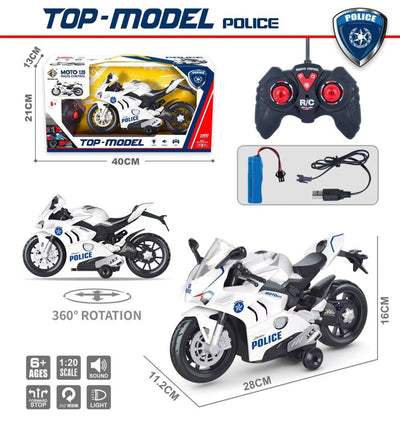 REMOTE CONTROL MOTORCYCLE 1:20 WITH USB CHARGER