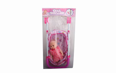 BABY STOROLLER WITH 10"  DOLL PVC BAG+HEADER