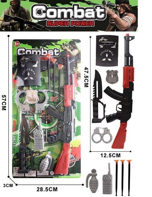 TOY GUN BLISTER CARD WITH ACCESSORIES